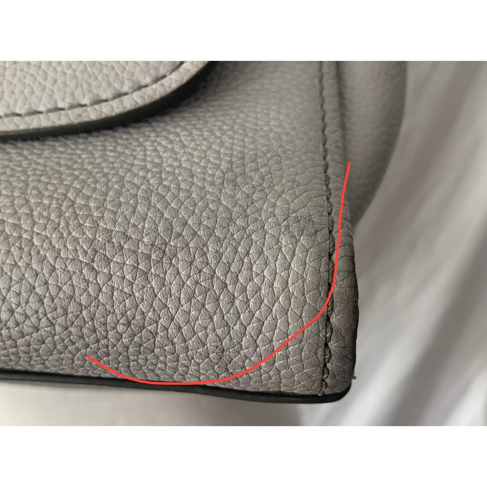 Marc Jacobs The Grind Tote Bag Grey Pebbled Leather Padlock Satchel Handbag#923 - Picture 11 of 15